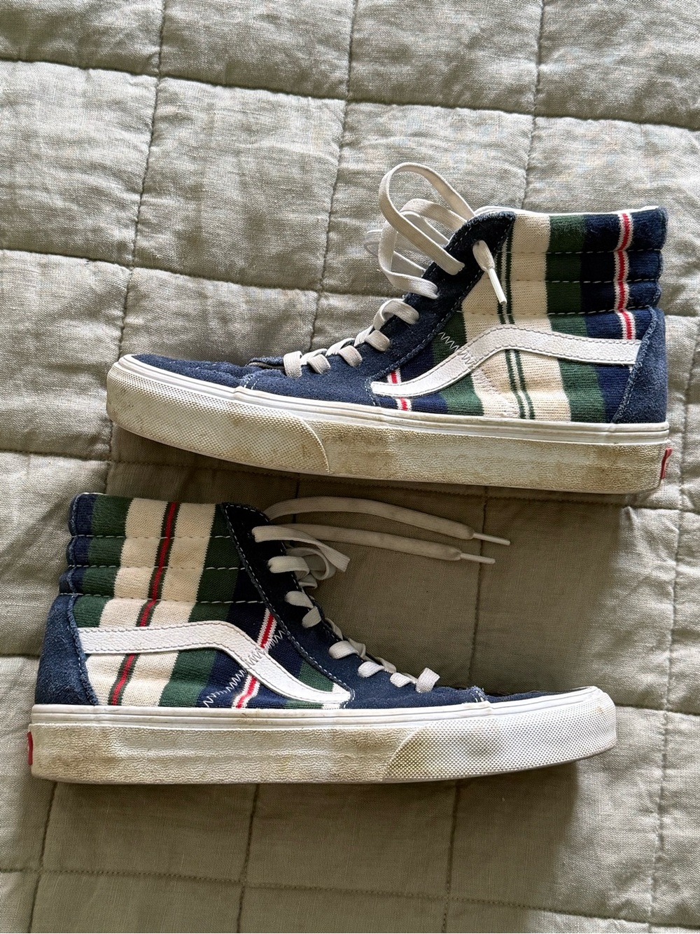 Vans Sk8-Hi Field Daze Dress Blues Stripe High Top Sneakers Women’s Size 8